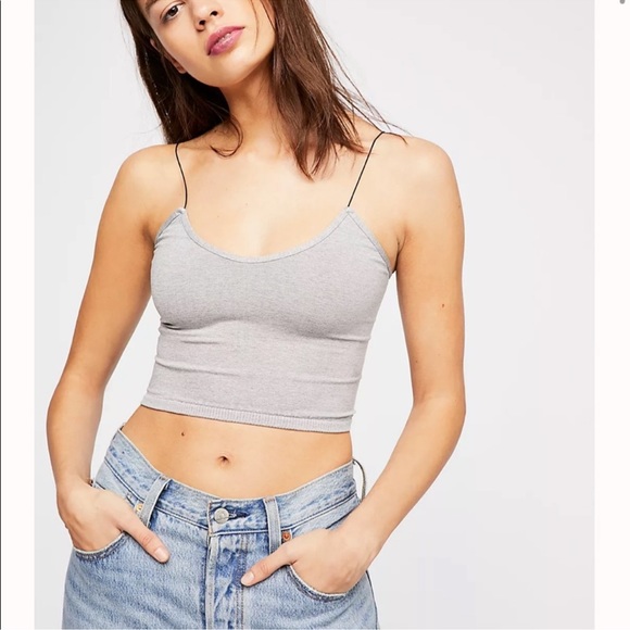Free People Tops - NWOT Free People Gray Seamless Brami Cropped Tank M/L